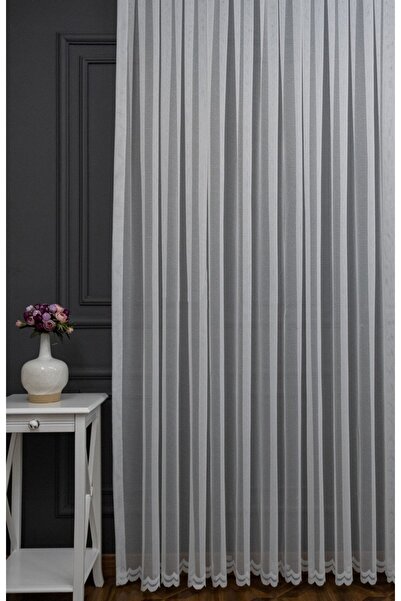 Taç Farbateks Planting Almond Tulle Curtain Original Tulle 2layer Pleated Tulle Curtain