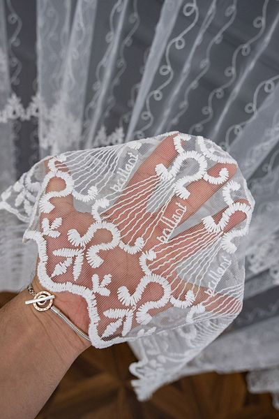 Brillant Farbateks Planting Embroidery Embroidered Mirror Pattern 3 Layer Pleated Tulle Curtain