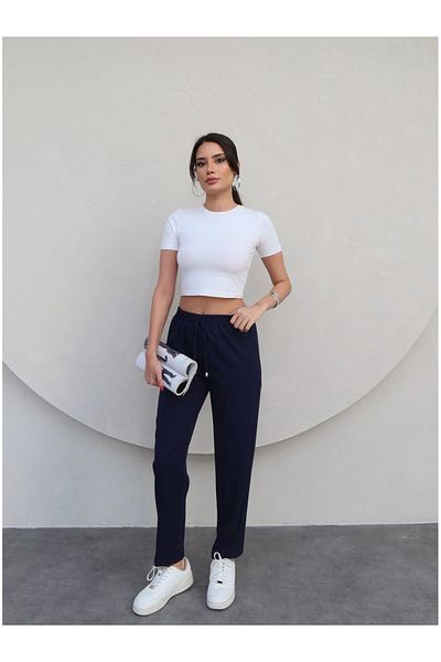 ESRAHELVACI Elastic Waist Trousers with Lacing Detail