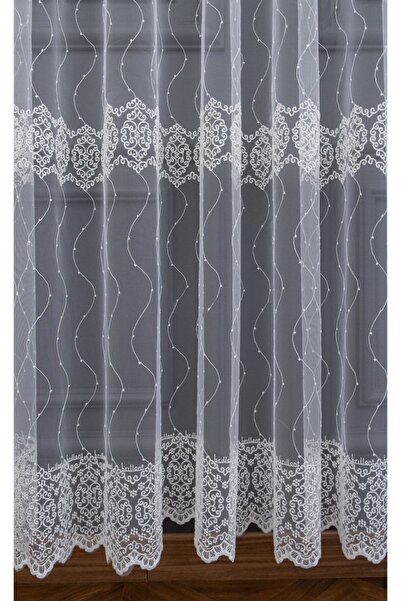 Brillant Farbateks Planting Brode Design cu model de floare de salcâm, perdea din tul pliat în 3 straturi