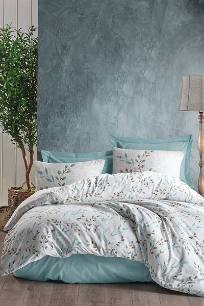 Cotton Box Σετ Παπλωματοθήκη Διπλό Lendell Mint
