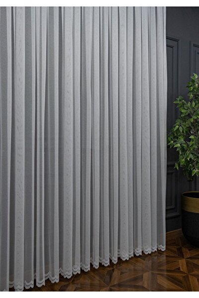 Taç Farbateks Planting Almond Tulle Curtain Original Tulle 2layer Pleated Tulle Curtain