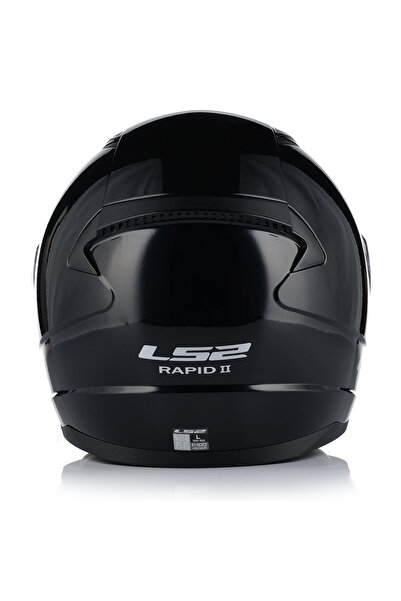 LS2 Rapıd 2 Race Parlak Siyah Kapalı Motosiklet Kaskı Şefaff Camlı