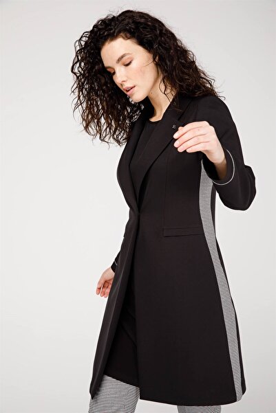 Esswaap Erkek Yakalı Kaz Ayak Desen Kombinli Pantolon Ceket Takım Siyah