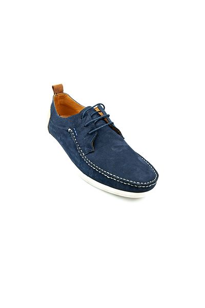 JAMES FRANCO 134 Navy Blue Nubuck Leather Casual Men's Shoes