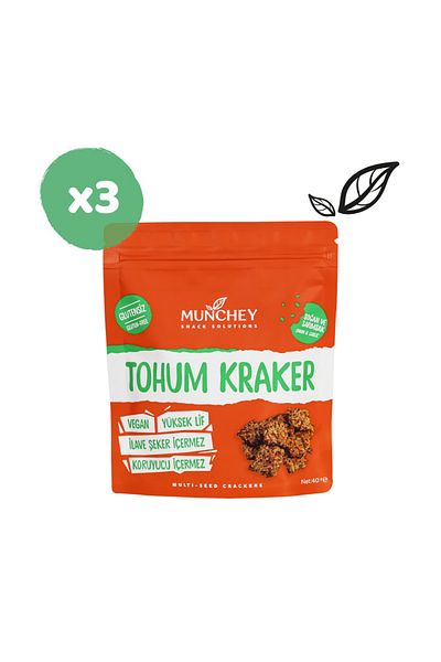 MUNCHEY 120g GLUTEN-FREE Onion and Garlic Seed Crackers Set of 3