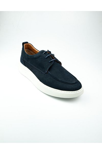 JAMES FRANCO 1860 Navy Blue Nubuck Leather Casual Men's Shoes