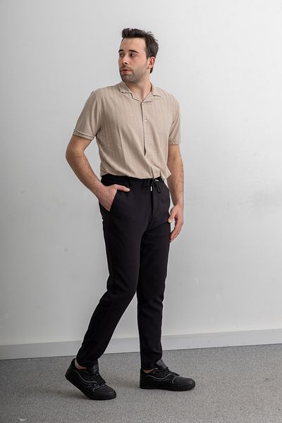 Yüksel Ergül Ανδρικό παντελόνι Jogger με ελαστική μέση και τσέπες με κορδόνια