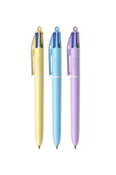 Bic مجموعة أقلام حبر جاف مكونة من 4 ألوان باستيل و4 ألوان باستيل