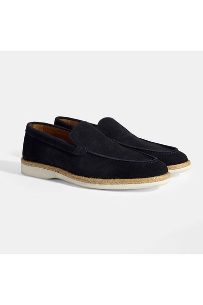 Desa Saromi Navy Blue Men's Suede Casual Shoes