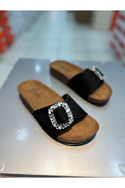 Hacıoğlu Ayakkabı Καθημερινές κομψές γυναικείες παντόφλες Pienn με πέτρινη πόρπη