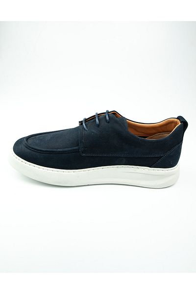 JAMES FRANCO 1860 Navy Blue Nubuck Leather Casual Men's Shoes