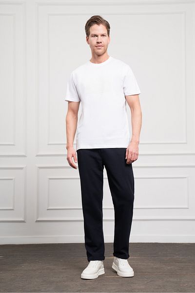 Morven Men's White Trend Crew Neck Dynamic Fit Cotton T-Shirt