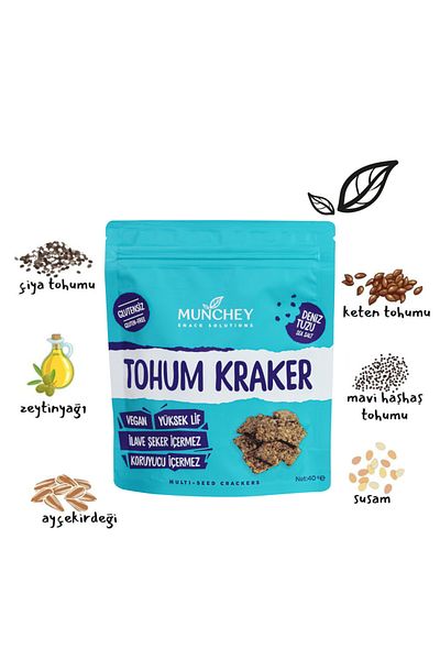 MUNCHEY 120g 3 Pack Plain Seed Cracker - GLUTEN FREE