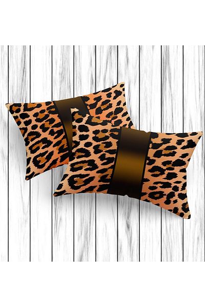Ardizayn Leopard, 35x55 cm Husă de pernă din țesătură din catifea, imprimată digital, 2 bucăți - Imprimare față-verso