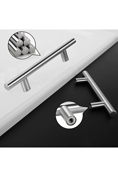 Badem10 10 bucăți de metal inox rozmarin 192 mm (19,2 cm) mâner dulap sertar bucătărie mobilă