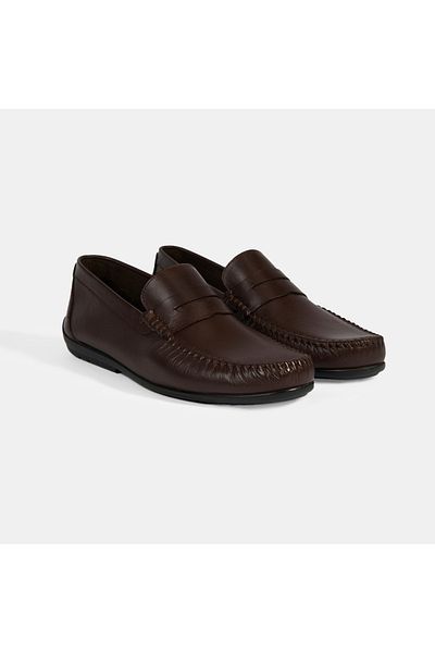 Desa Ανδρικό δερμάτινο slip-on loafer Jovian Brown