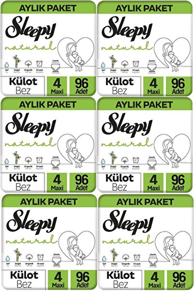 Sleepy Külot Bebek Bezi Natural Beden:4 (7-14KG) Maxi 576 Adet Ekstra Ultra Pk