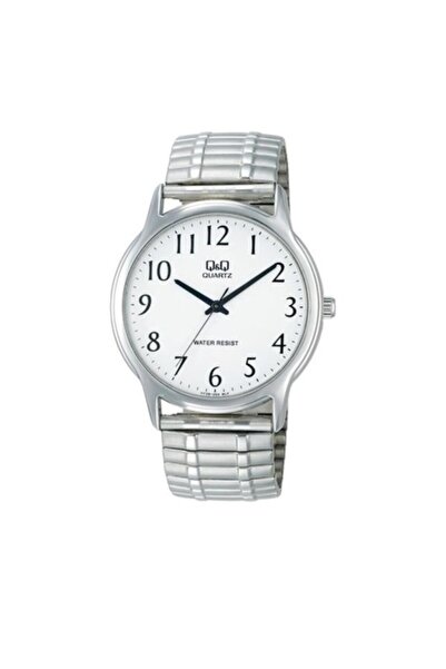 Q&Q ساعة يد رجالية Qq Vy28j204y ذات لون معدني مع حزام مطاطي