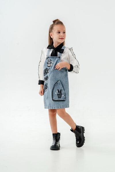Mislina Magic Jeans Gilet&Shirt Girl's Combination