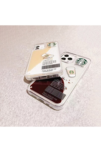 Merwish Apple Iphone 15 Plus Ve 14 Plus Uyumlu Sulu Hareketli Americano Kahve Desenli Telefon Kılıf Kapak