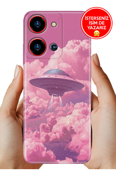 Reeder S19 Max Pro S Zoom Kılıf Desenli Rubber Kamera Korumalı Silikon Pembe Ufo