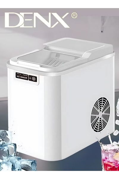 Denx ماكينة صنع الثلج | ماكينة صنع الثلج الذكية Denx DX2044 بسعة 2.2 لتر وقوة 120 وات مع 9 مكعبات ثلج