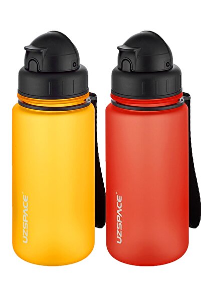 Uzspace 2-Piece Tritan Flask Set with Straw 400 Ml Fiftyfifty