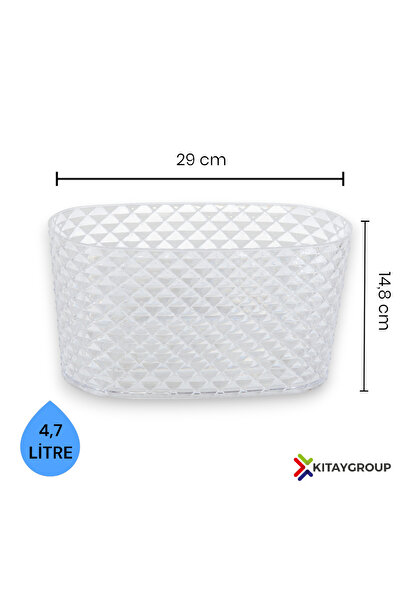 KıtayGroup Kapadokya Kristal Şeffaf Orkide Balkon Saksı 4,7 Lt Kap/b