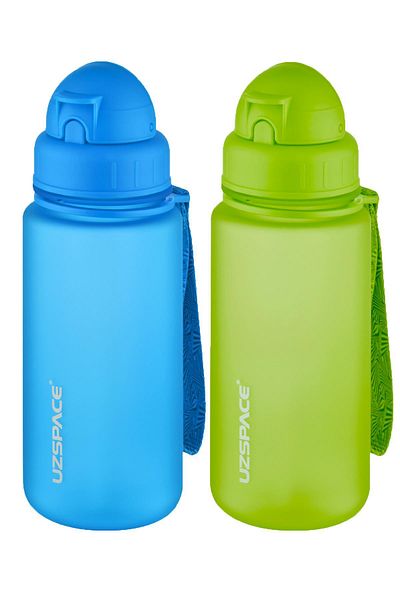 Uzspace 2-Piece Tritan Flask Set with Straw 400 Ml Fiftyfifty