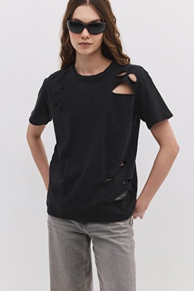 No Matter What T-Shirt with Rips and Cuts