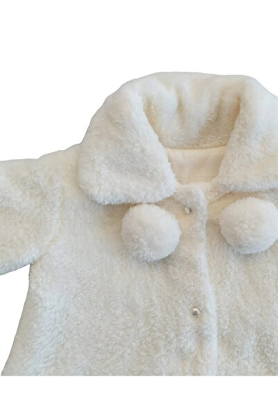 gumbuloy X Silk Atlas Baby Girl Children's Pompom Plush Coat