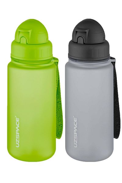 Uzspace 2-Piece Tritan Flask Set with Straw 400 Ml Fiftyfifty