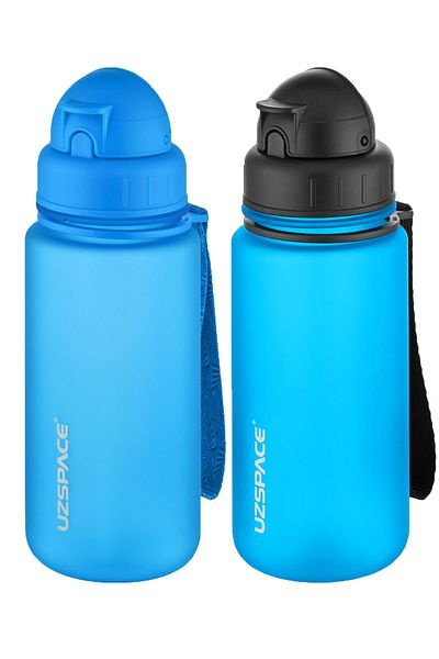 Uzspace 2-Piece Tritan Flask Set with Straw 400 Ml Fiftyfifty