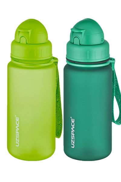 Uzspace 2-Piece Tritan Flask Set with Straw 400 Ml Fiftyfifty
