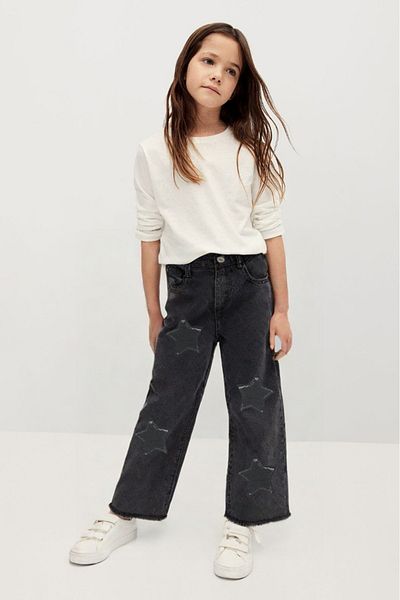 Cenanın Dolabı Star Embroidery Loose Girls Pants,Loose Girls Jeans