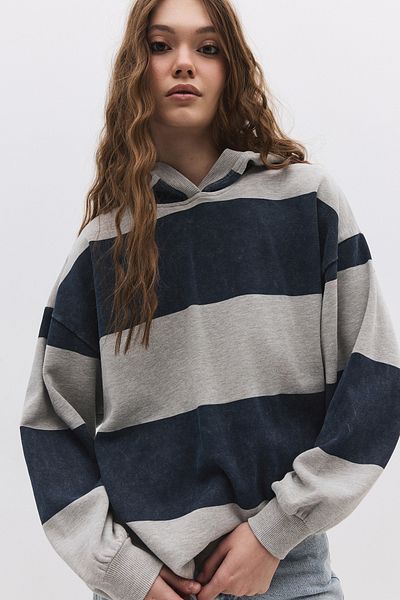 No Matter What Hooded Striped Sweatshirt
