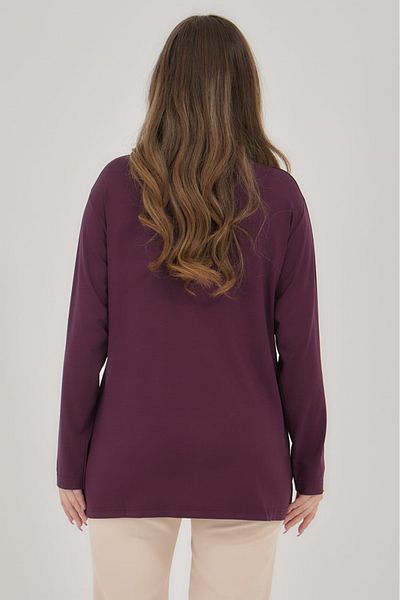 Elçelya Moda Γυναικεία μπλούζα με λαιμόκοψη V Lycra Daily Seasonal Mother χτενισμένη βαμβακερή μπλούζα