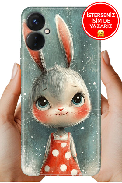 TECNO Spark 9-Pro (KH7n) Kılıf Kamera Koruma Rubber Esnek Silikon Miss Rabbit