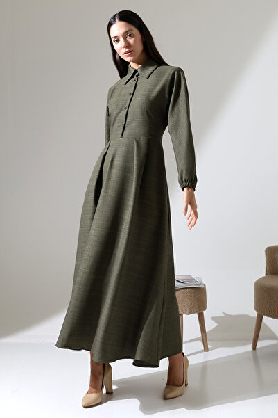 ensade Μπροστινό φόρεμα με λαστιχένια μανίκια με ζώνη