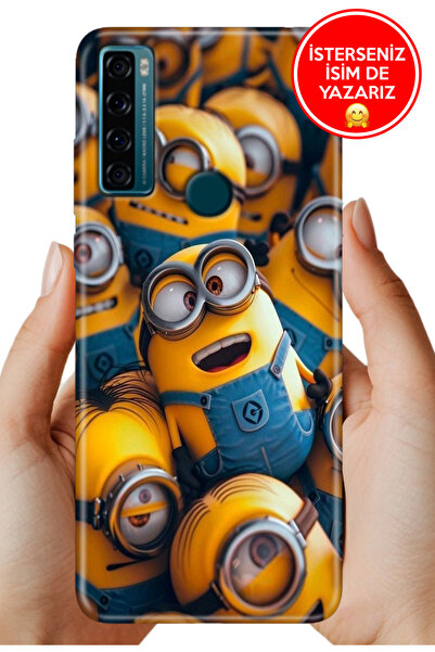TCL 20 SE Uyumlu Kılıf Kamera Koruma Rubber Esnek Silikon Minyonssss