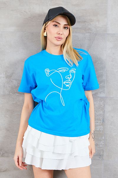 DPARİS Tricou cu broderie Silhouette