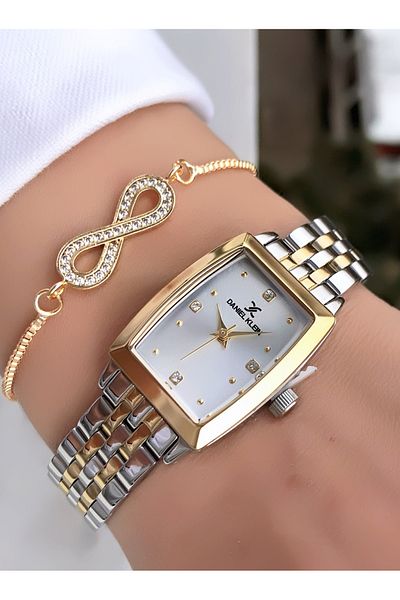 Daniel Klein Original 2 Years Warranty Steel Cord Women's Watch with Bracelet Gift Dk65D465G