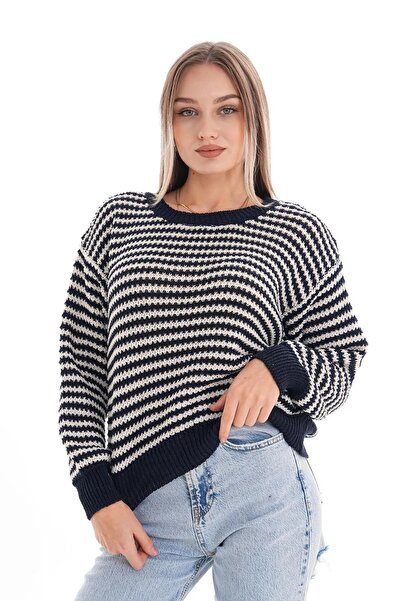 İKLİM LİFE Çizgili Triko Kazak