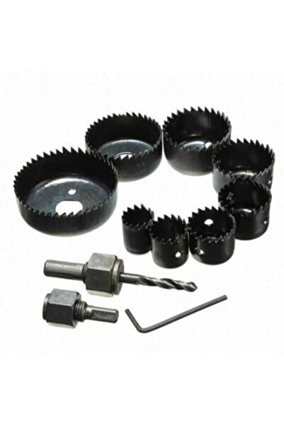 DepoMega 11 Parça Ahşap Demir Ağaç Delme Delik Açma Testere Seti 19-64 Mm