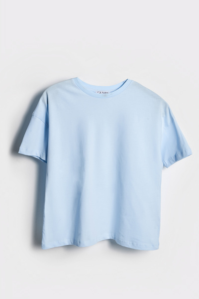 its basic Γυναικείο μπλουζάκι Baby Blue Color S5-3 Crew Neck Basic