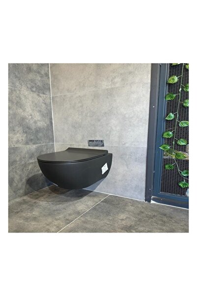 Seramiksan Hill Rimout Mat Siyah Asma Klozet