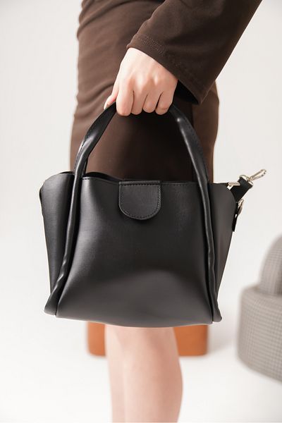 Moda Değirmeni Geantă neagră de mână și de umăr pentru femei MD1275-316-0003