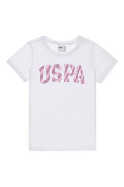 U.S. Polo Assn. Πόλο Ασν. Τυπωμένο λευκό μπλουζάκι για κορίτσι KEAN