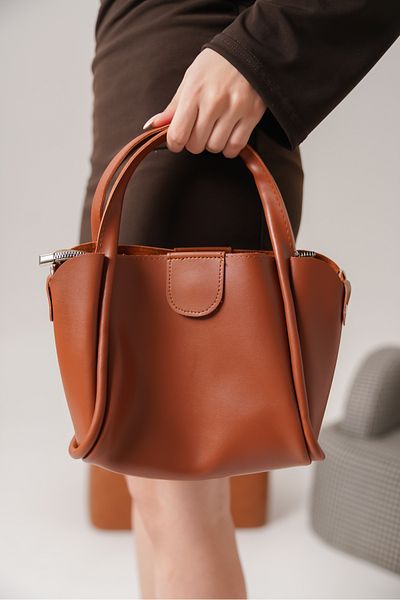 Moda Değirmeni Дамска чанта за през рамо от естествена кожа, кафява, MD1275-316-0003